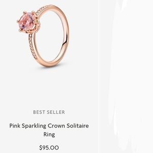 Pandora Pink Sparkling Crown Solitaire Ring